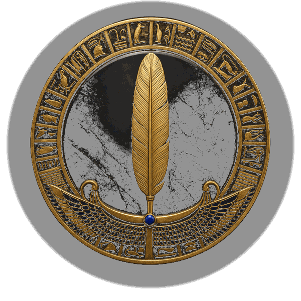 Emblem: die Feder der Maat